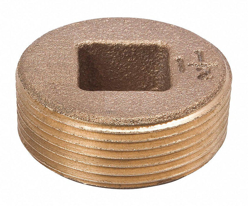 Square Head Plug Red Brass 3 in MNPT