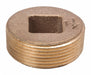 Square Head Plug Red Brass 3 in MNPT
