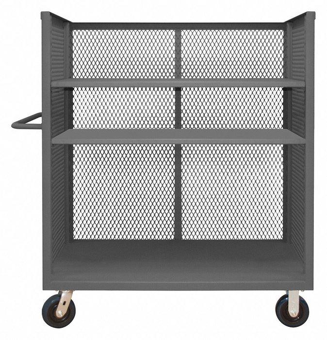 3 Sided Mesh Cart 3 Shelves 3600 lb.
