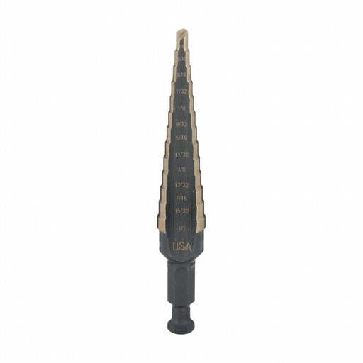 Step Cone Drill 1/8in to 1/2in Cobalt
