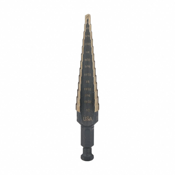 Step Cone Drill 1/8in to 1/2in Cobalt
