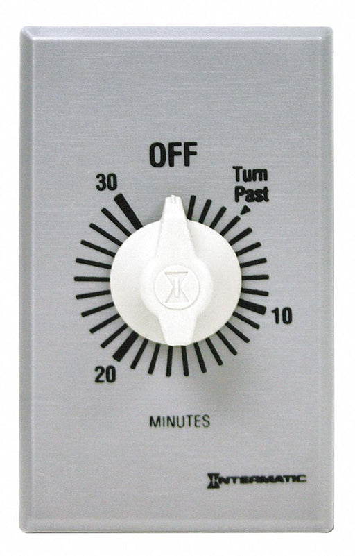 Spring-Wound Timer Silver 120/277V AC