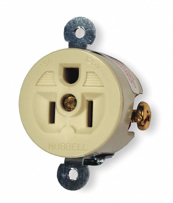 Receptacle Ivory 15 A 2P3W Side 1PK