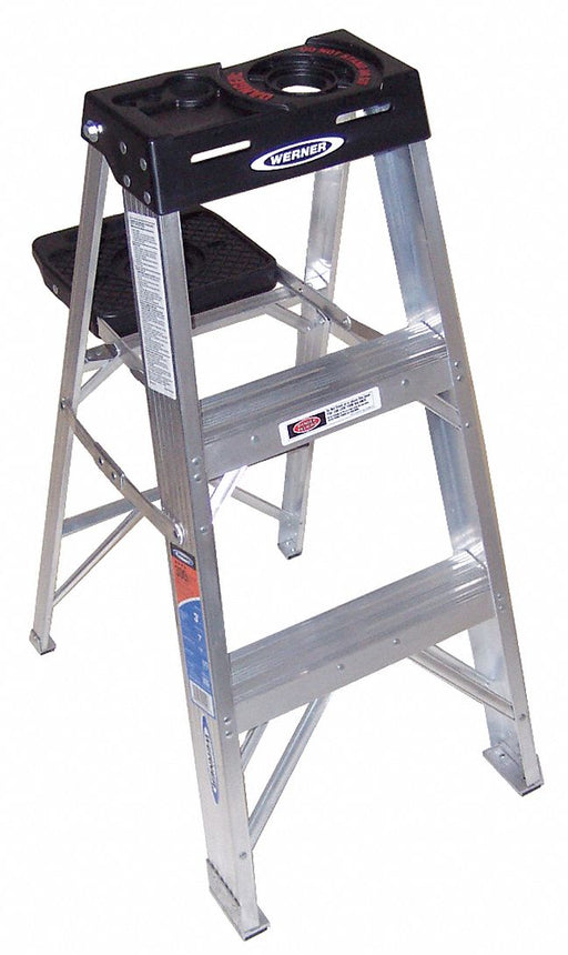 Stepladder Aluminum 3 ft H 300 lb Cap.