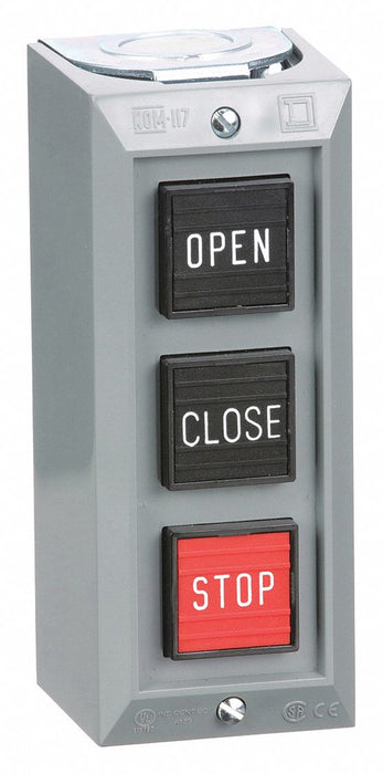 ControlStation Feed-Thru 3Buttons Blk/Rd