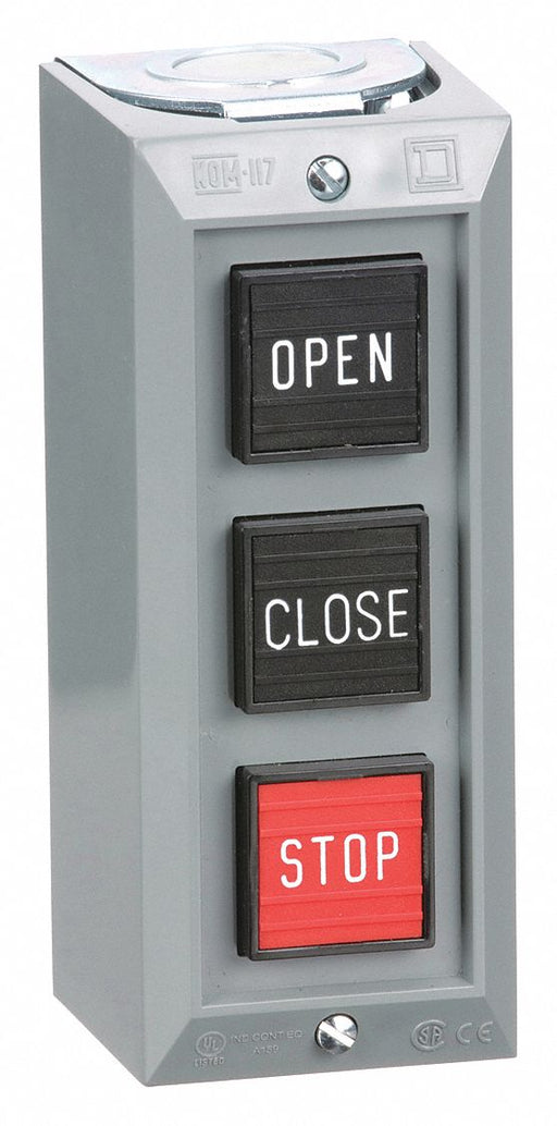 ControlStation Feed-Thru 3Buttons Blk/Rd