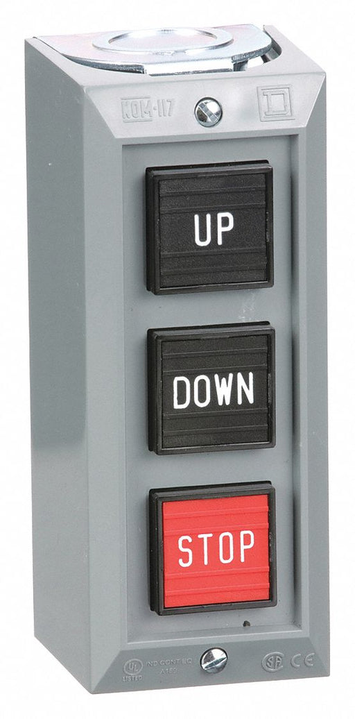 ControlStation Feed-Thru 3Buttons Blk/Rd