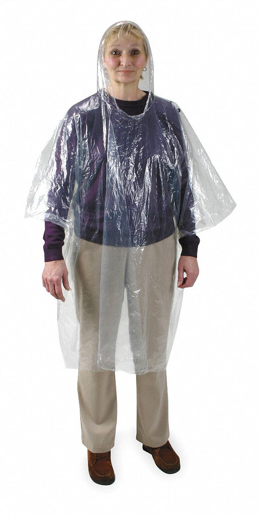 Rain Poncho Disposable Clear 40 L PK24