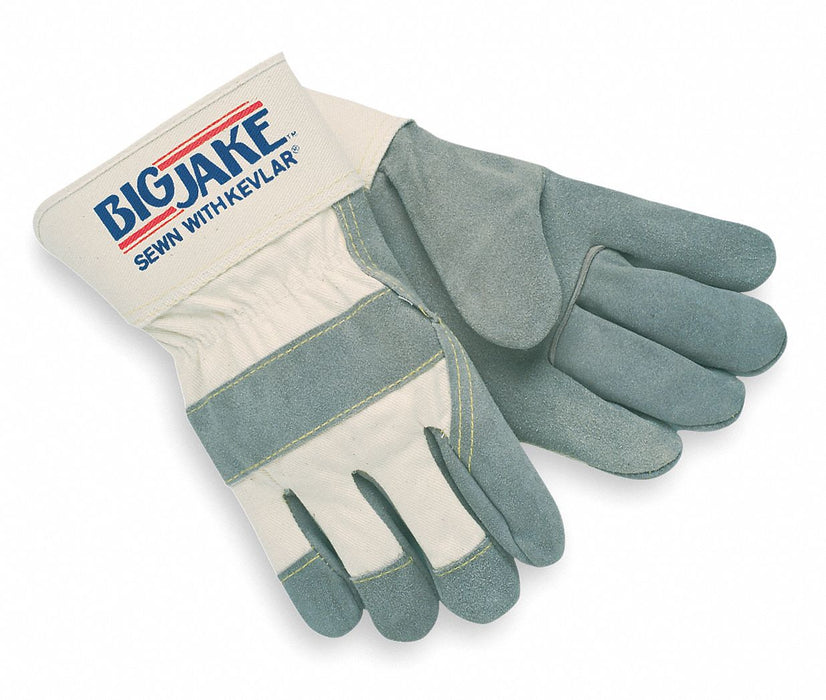 D1583 Leather Gloves Gray/Tan S PR