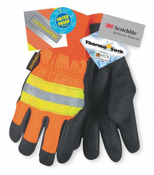 D1705 Leather Gloves Black/Orange M PR