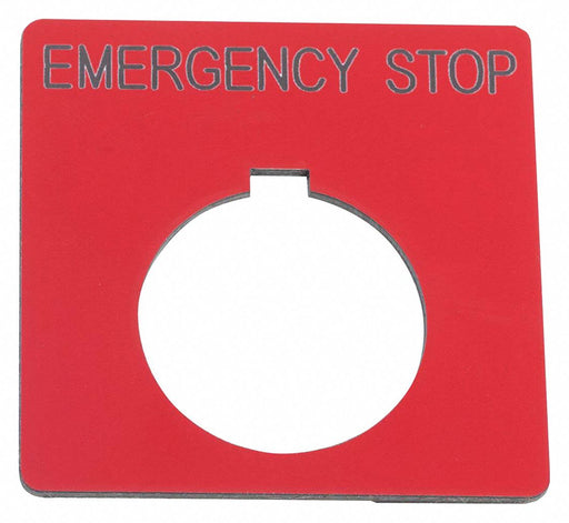 LegendPlate EmergencyStop Blk/Red Square