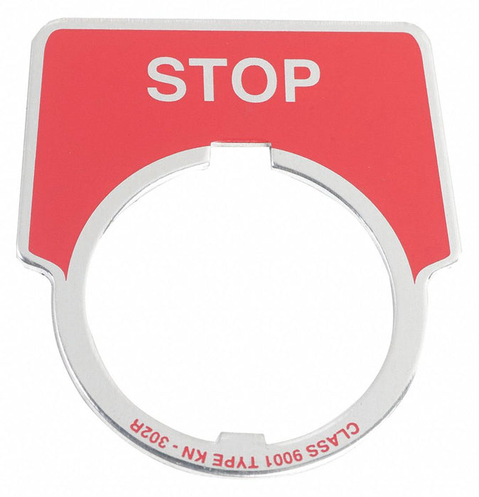 LegendPlate Stop Silver/Red Half-Round