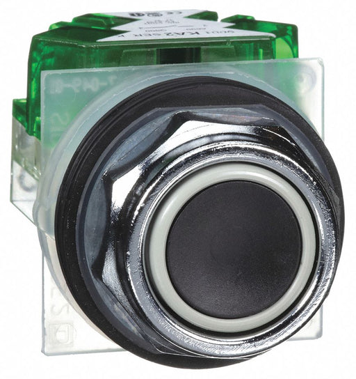 H7062 FlushPushButtonOperator NonIllum Blk 1NO