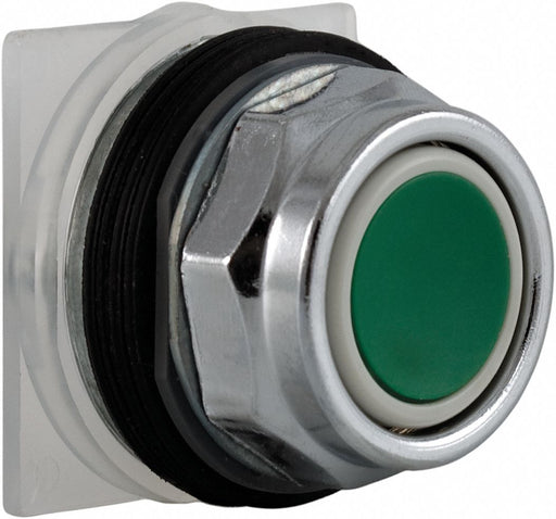 H4518 Flush Push Button Green Non-Illum 30mm