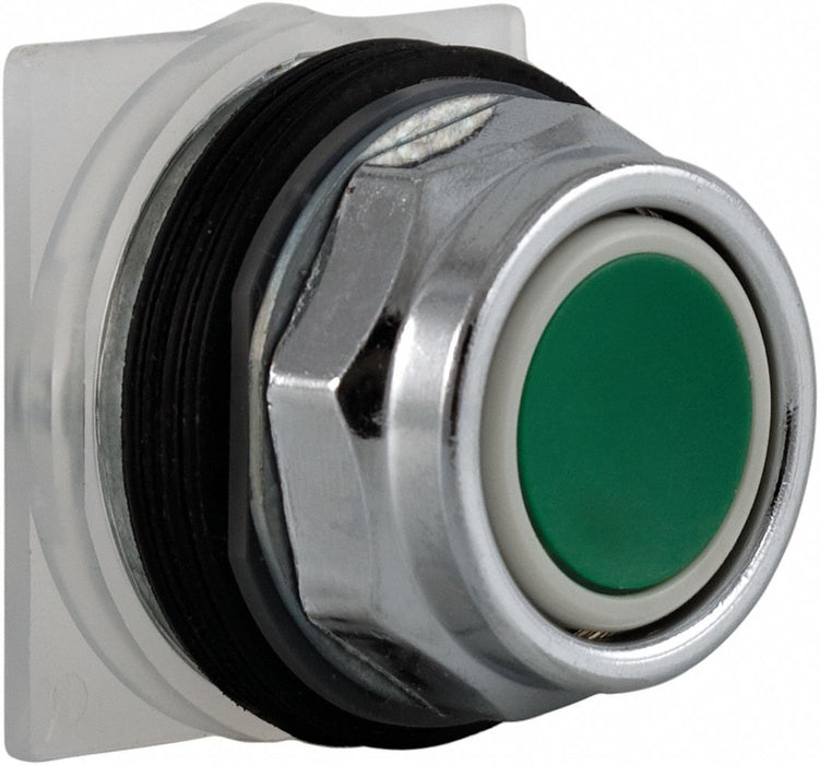 H4518 Flush Push Button Green Non-Illum 30mm