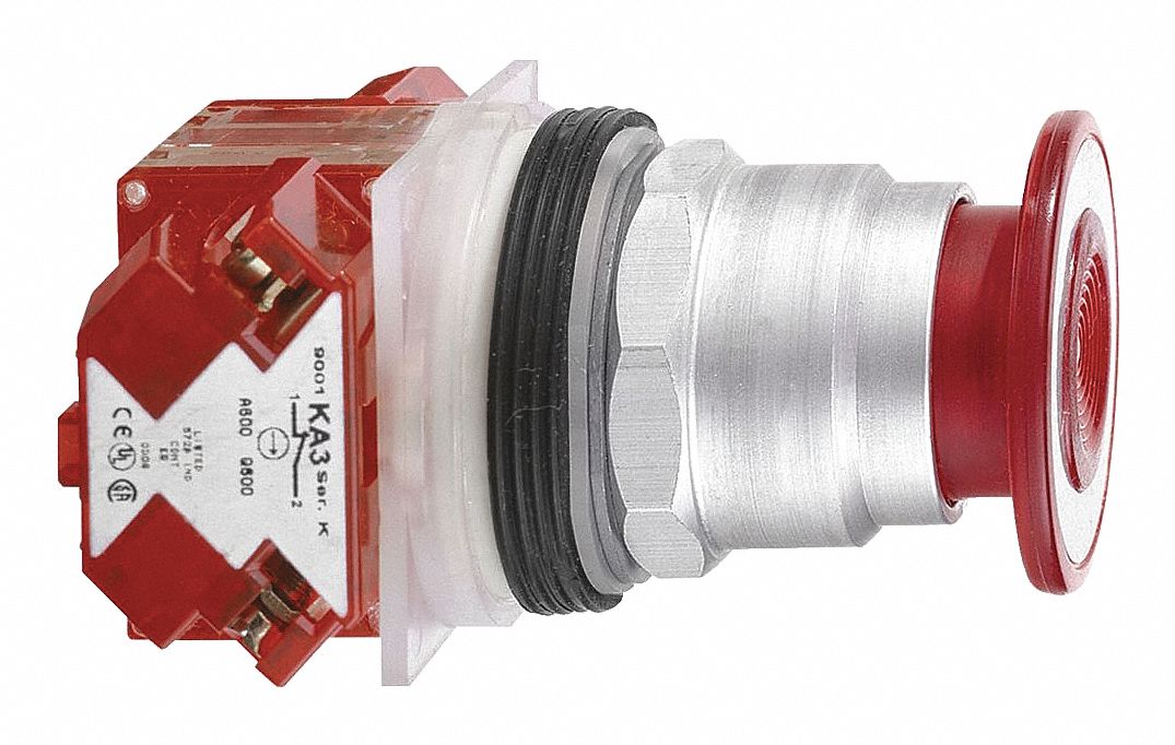 H4522 MushroomHeadPushButton Red NonIllum 30mm