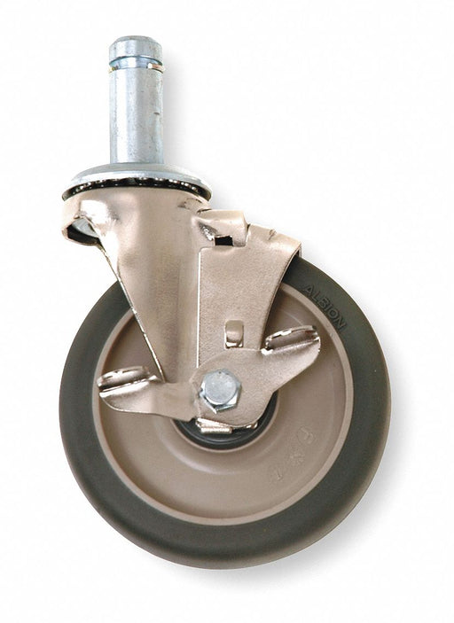 Swivel Stem Caster w/Brake Rubber 300 lb