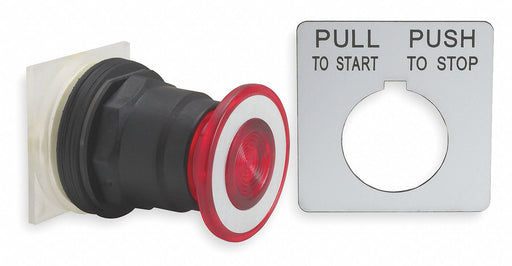 H4522 MushroomHeadPushButton Red NonIllum 30mm