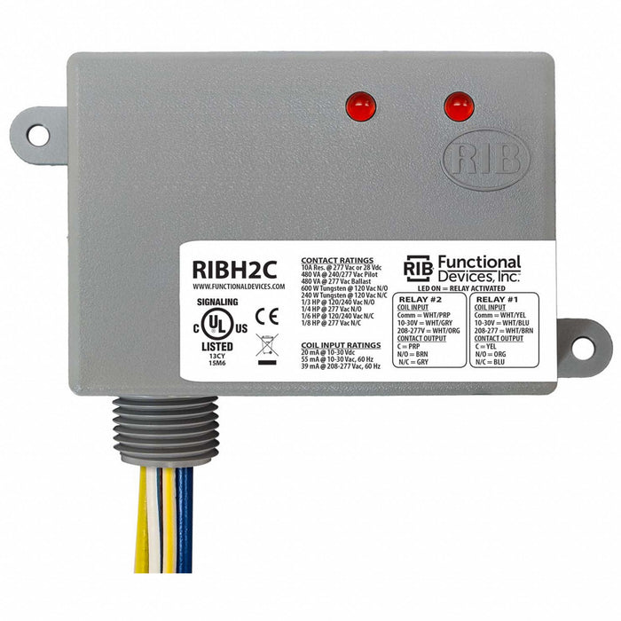 EnclosedPre-Wired Relay 277VAC DPDT 10A