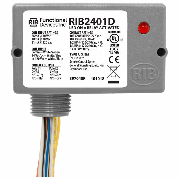 EnclosedPre-Wired Relay 120VAC DPDT 10A