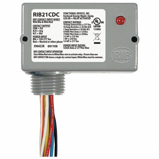 EnclosedPre-Wired Relay 277VAC SPDT 10A