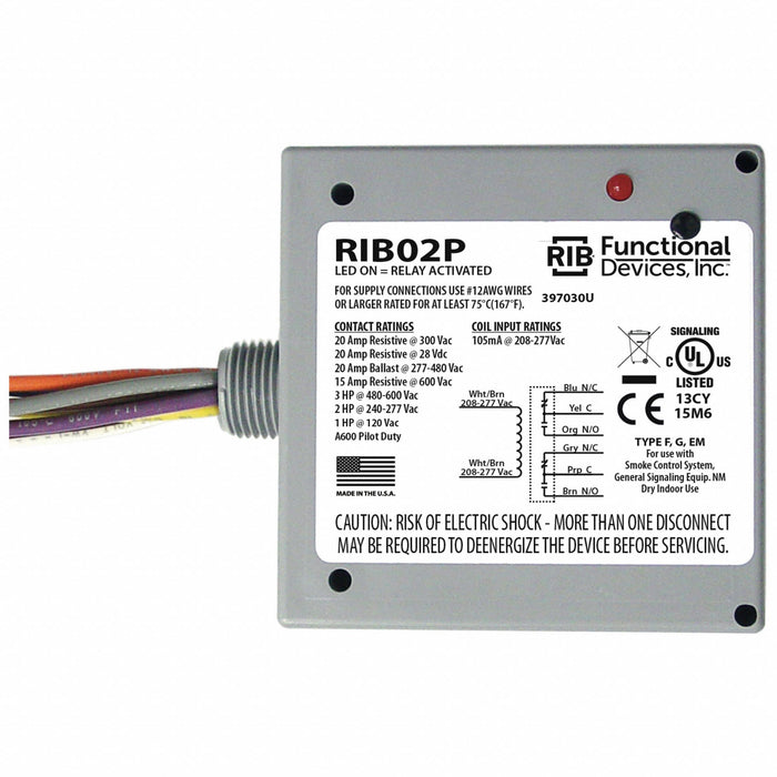 EnclosedPre-Wired Relay 277VAC DPDT 20A