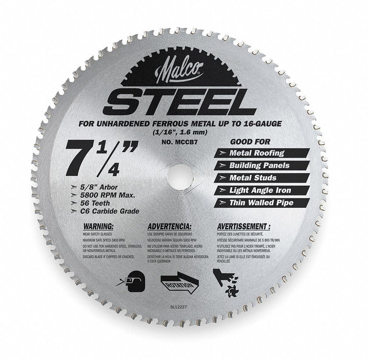 Metal Cutting Circular Saw Blade 7 1/4in