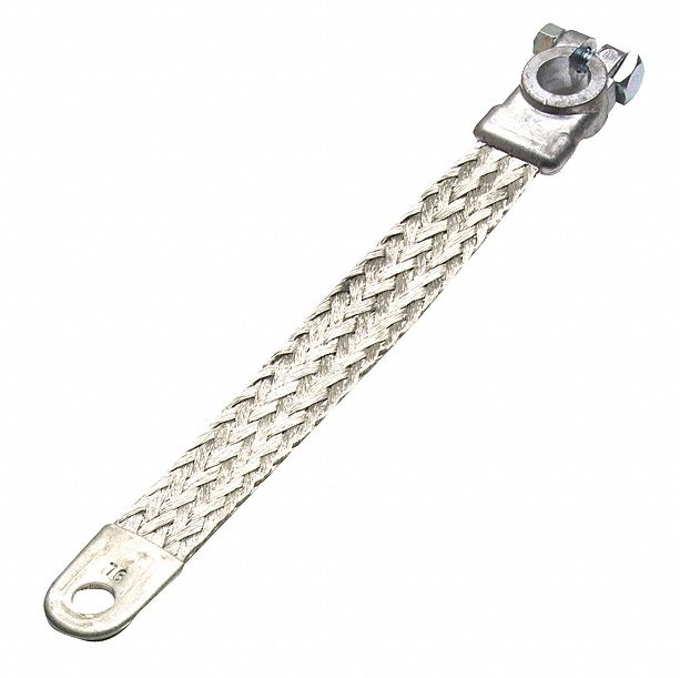 Ground Strap Braided Silver