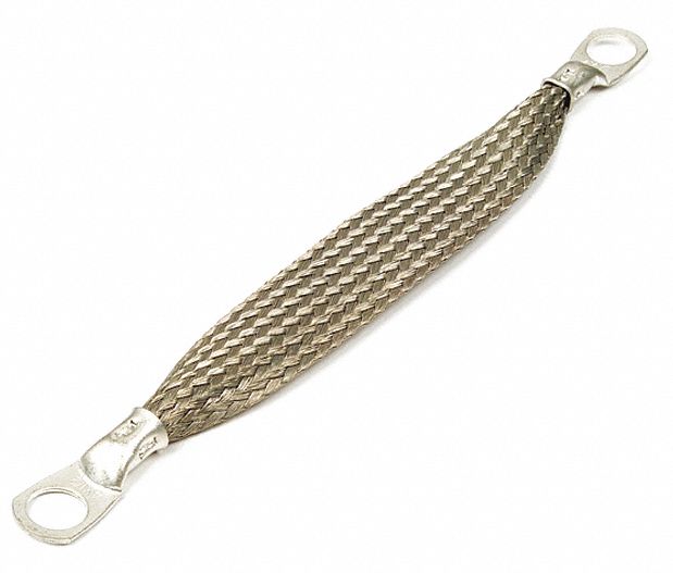 Ground Strap Braided Silver