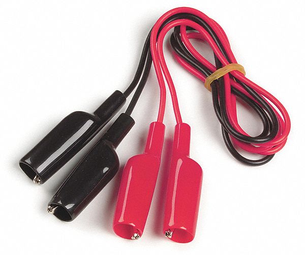 Alligator Clip with Lead Black Red PK2