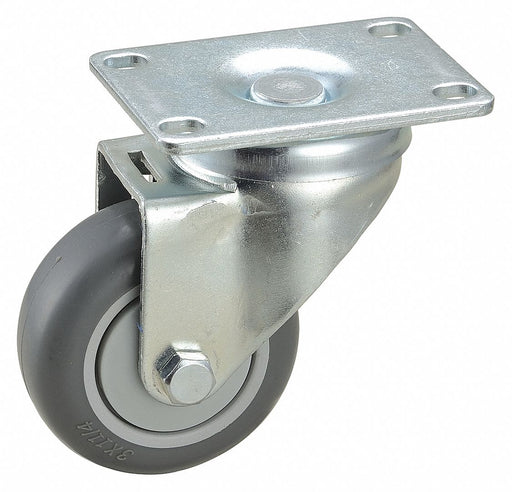 Plate Caster Swivel Rubber 4 1/4 H