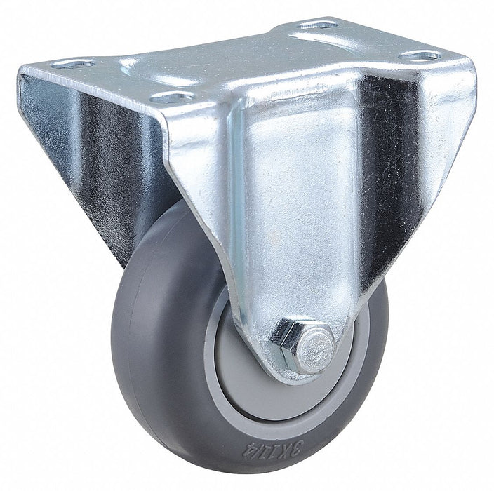 Plate Caster Rigid Rubber 4 1/4 H