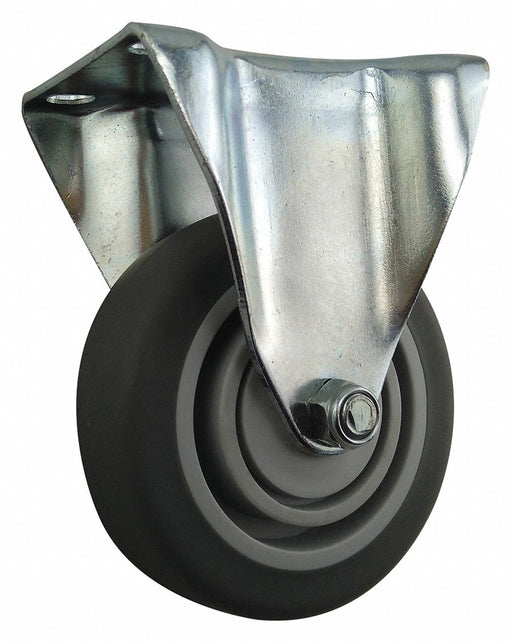 Plate Caster Rigid Rubber 5 1/4 H
