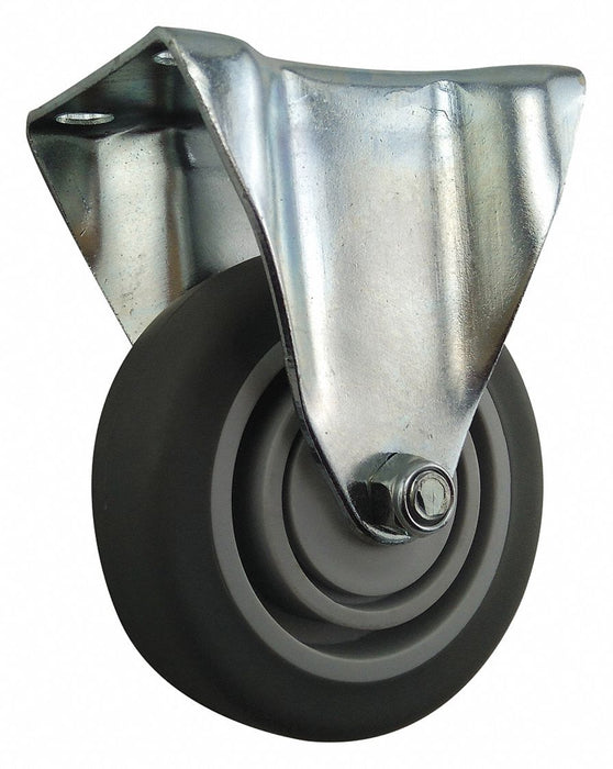 Plate Caster Rigid Rubber 5 1/4 H
