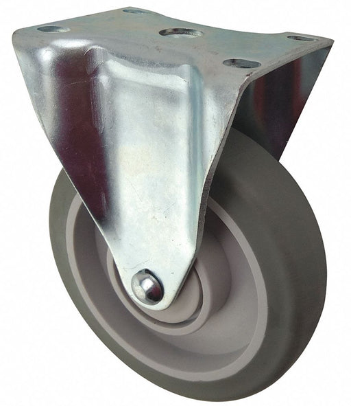 Plate Caster Rigid Rubber 6 1/4 H