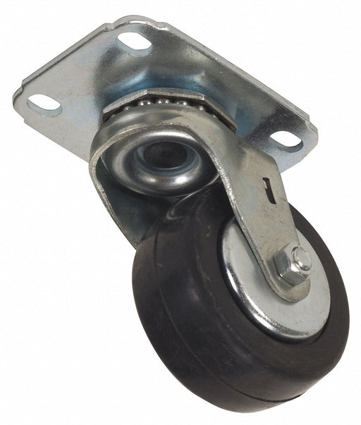 Plate Caster Swivel Rubber 3 3/4 H