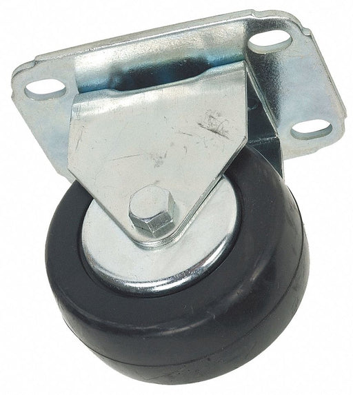 Plate Caster Rigid Rubber 3 3/4 H