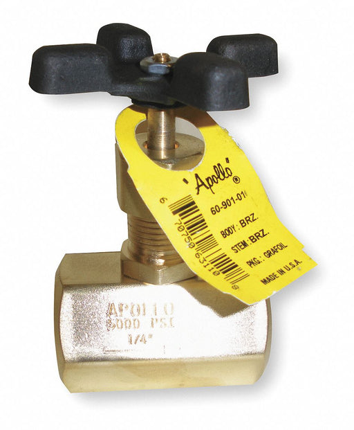 Globe Valve 1/4 Brass FNPT 5000 psi