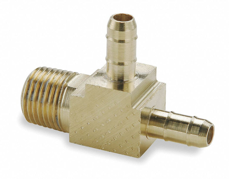 Tee Brass Barbed1/4in 1/4inMNPT1/4in