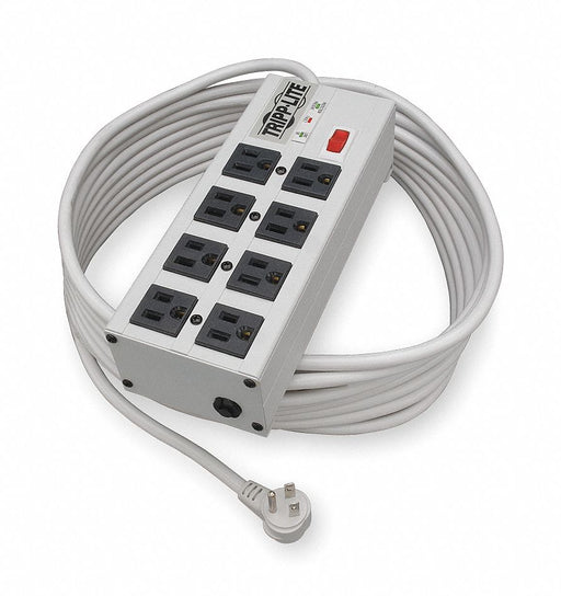 Surge Protector Strip 8 Outlet Gray