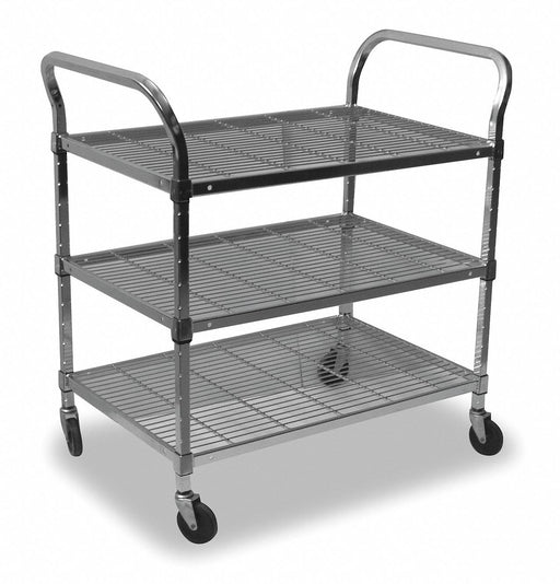 Wire Cart 3 Shelf 36x24x39 Zinc