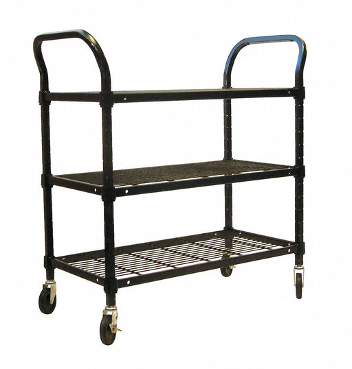 Wire Cart 3 Shelf 36x18x39 Black