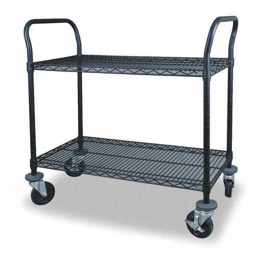 Wire Cart 2 Shelf 36x18x39 Black