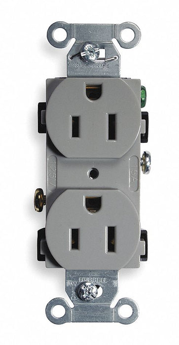 Receptacle Gray 15 A 2P3W Back Side 1PK
