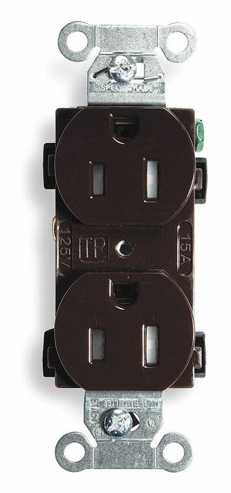 Receptacle Brown 15 A 2P3W Side 1PK