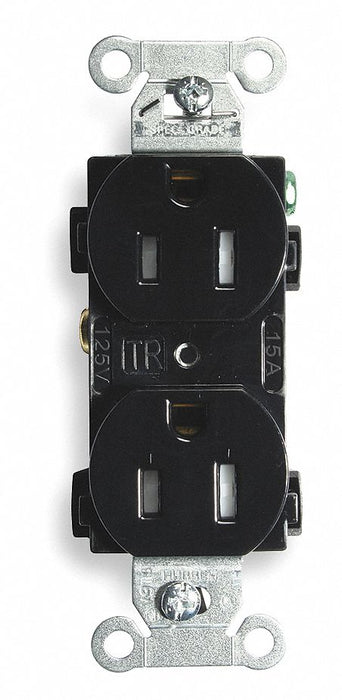 Receptacle Black 15 A 2P3W Side 1PK