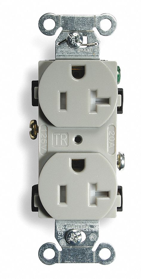 Receptacle Gray 20 A 2P3W Side 1PK