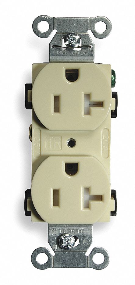 Receptacle Ivory 20 A 2P3W Side 1PK