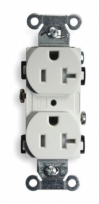 Receptacle White 20 A 2P3W Side 1PK