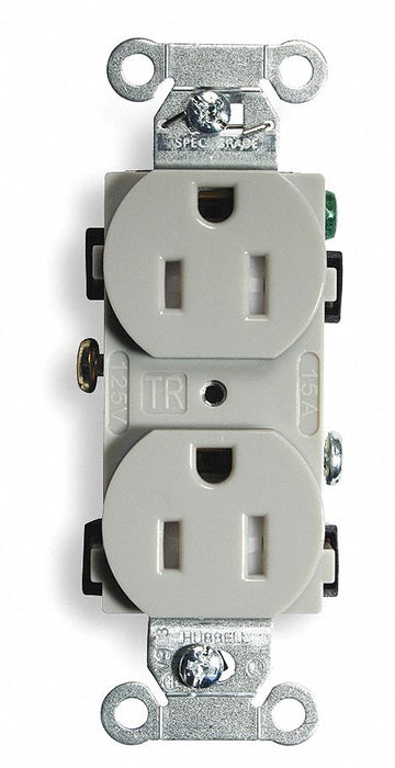 Receptacle Gray 15 A 2P3W Back Side 1PK